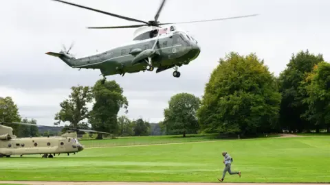The US President Rerouted and Compelled to Change Helicopters On the Way to Stansted